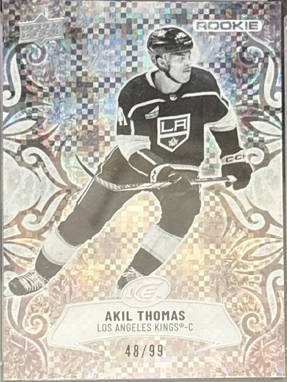 Upper Deck Akil Thomas Los Angeles Kings Rookie Trading Card LE 48/99